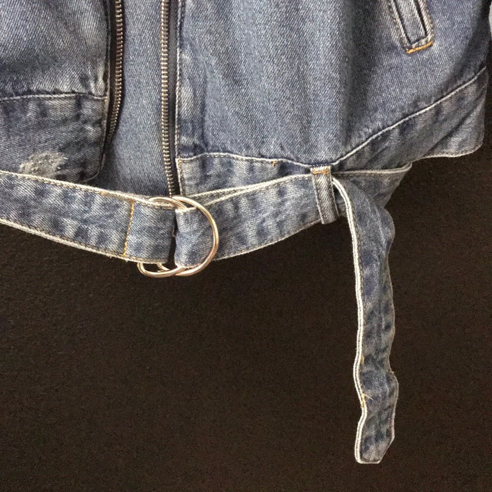 Essue Denim Bomber Jacket. Large Left! - Picture 4 of 8